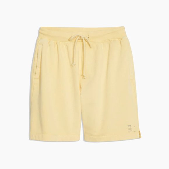 Onia Garment Dyed Terry Shorts in Yellow Cream Size XL - Picture 3 of 10